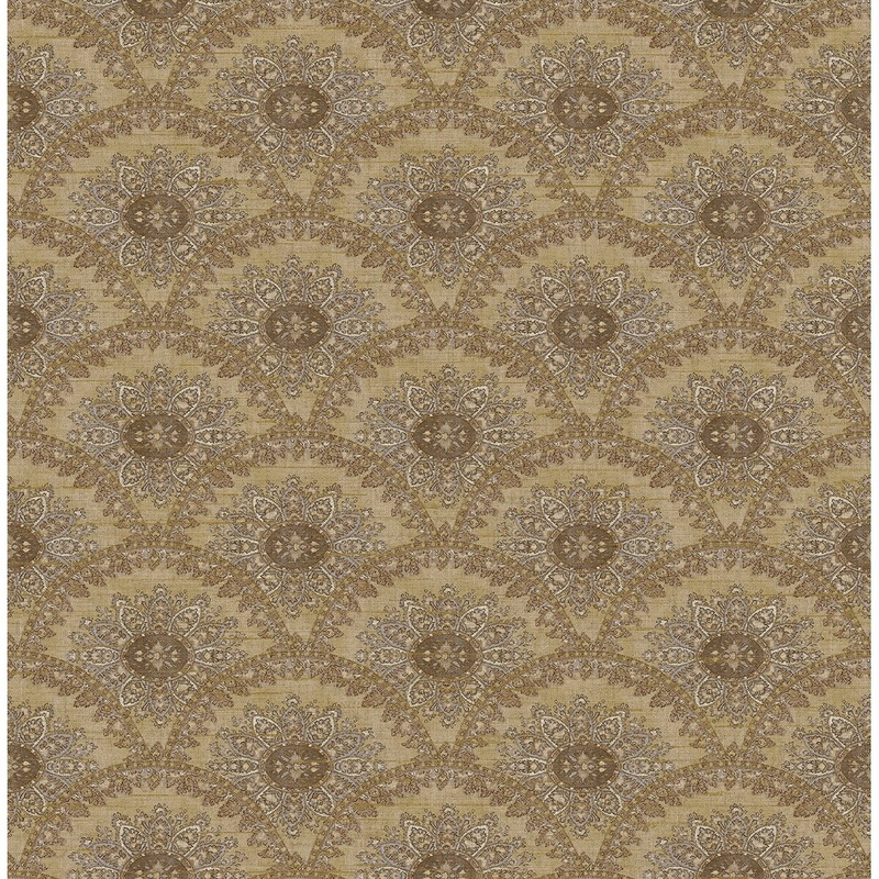 Seabrook Designs Scalloped Paisley Unpasted Wallpaper