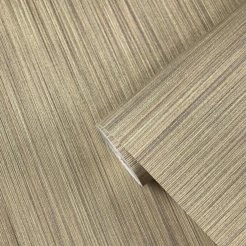 Vinyl Wallpaper gold Textured Plain faux grasscloth pattern - 27 inc x 33 ft