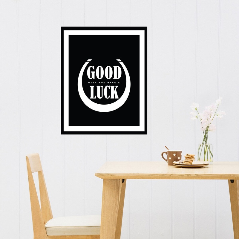 Walplus Wall Sticker Decal Wall Art Frame Black White Sticker Good Luck