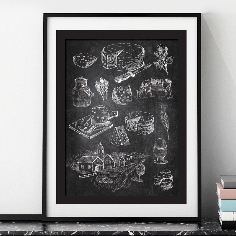 Walplus Wall Sticker Wall Art Wall Decor Cakes and Cheese Poster Print