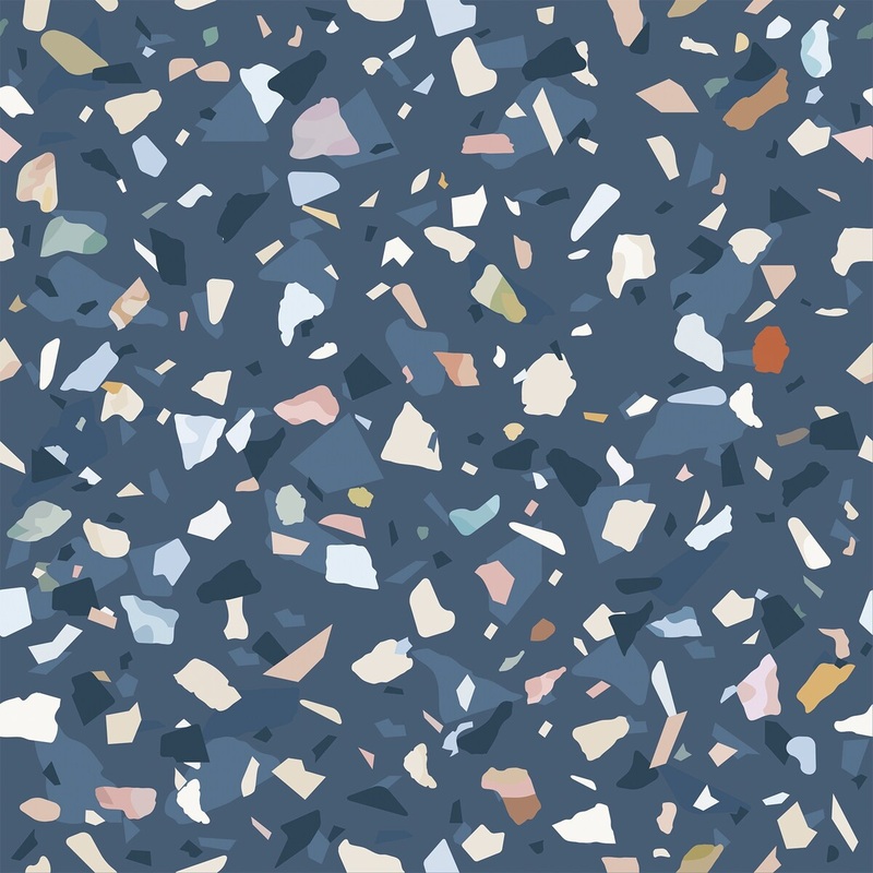 Abstract Granite Stone Terrazzo Floor Stickers 15.7" x 78.7" Peel and Stick Texture Wallpaper Roll