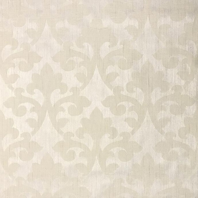 Cream Damask Ivory Flocking Portofino Wallpaper - 27 inc x 33 ft