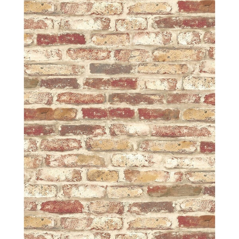 Seabrook Designs Beryl Faux Industrial Brick Unpasted Wallpaper