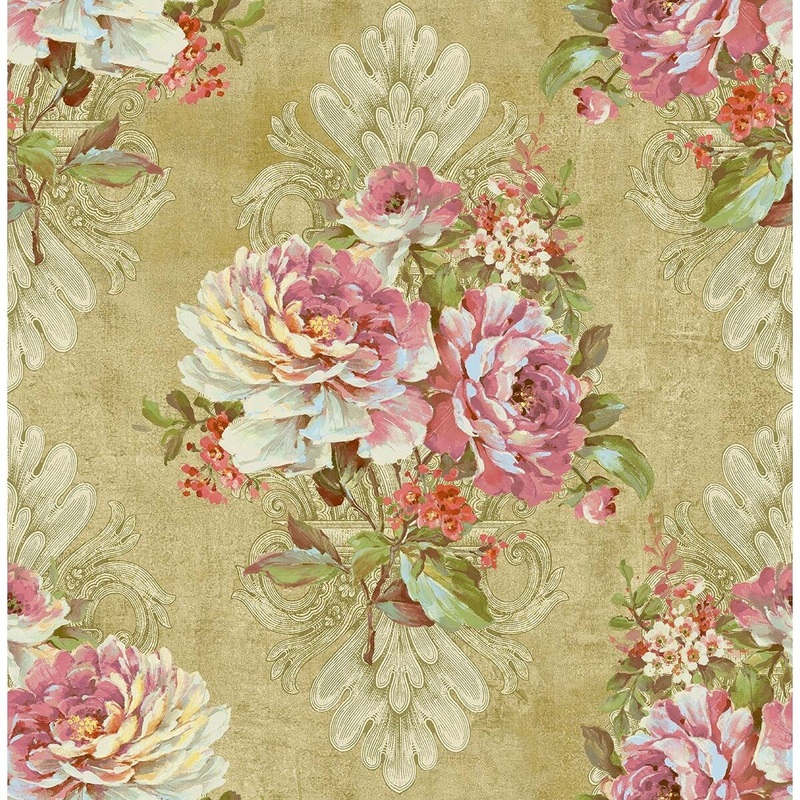 Seabrook Designs Concetta Floral Bouquet Unpasted Wallpaper - 20.5 in. W x 33 ft. L