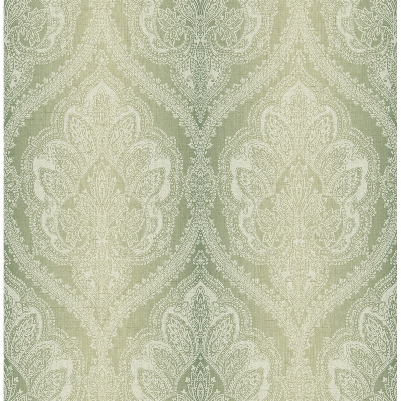 Seabrook Designs Garrett Paisley Ogee Unpasted Wallpaper