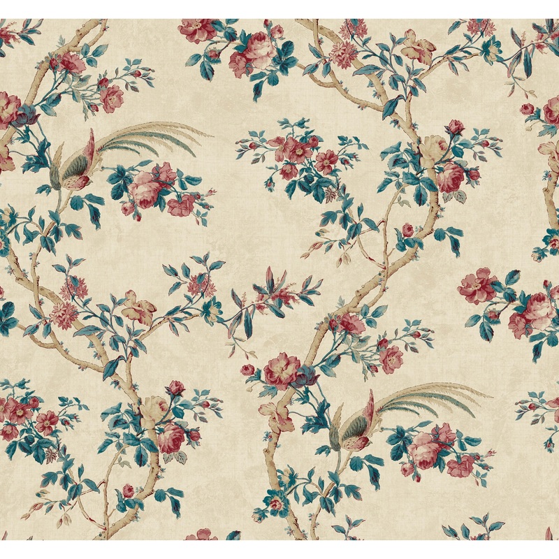 Seabrook Designs Habersham Floral Trail Unpasted Wallpaper
