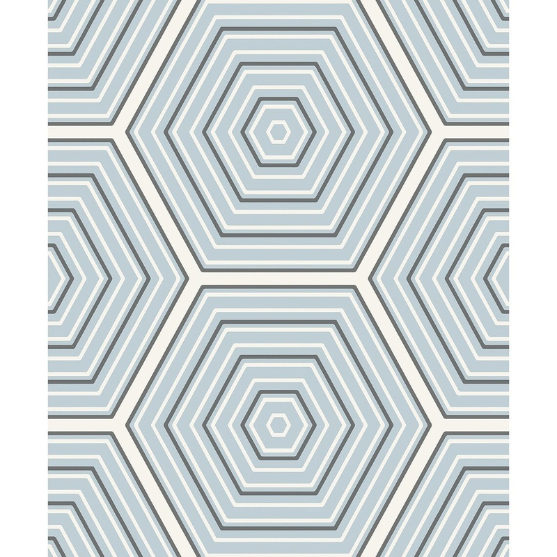 Seabrook Designs Hex Topography Non-Woven Unpasted Wallpaper