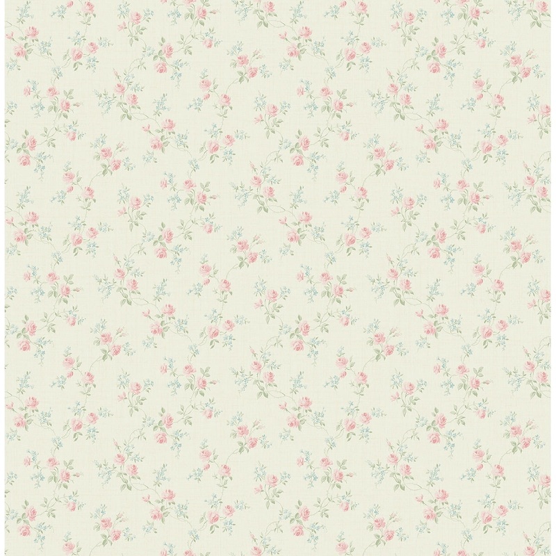 Seabrook Designs Johnnie Petite Roses Unpasted Wallpaper