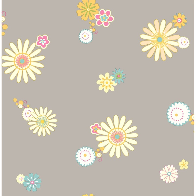 Seabrook Designs Kate Flower Unpasted Wallpaper - 20.5 in. W x 33 ft. L