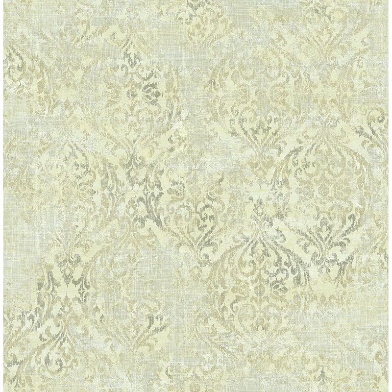 Seabrook Designs Kilian Distressed Damask Unpasted Wallpaper