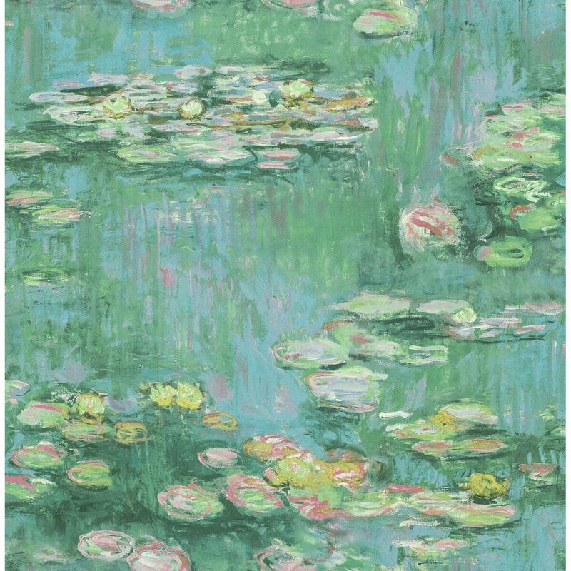 Seabrook Designs Lily Pads Unpasted Wallpaper