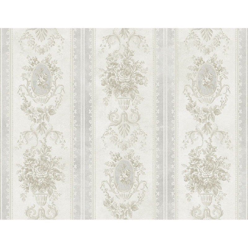 Seabrook Designs Luvenia Striped Cameo Unpasted Wallpaper