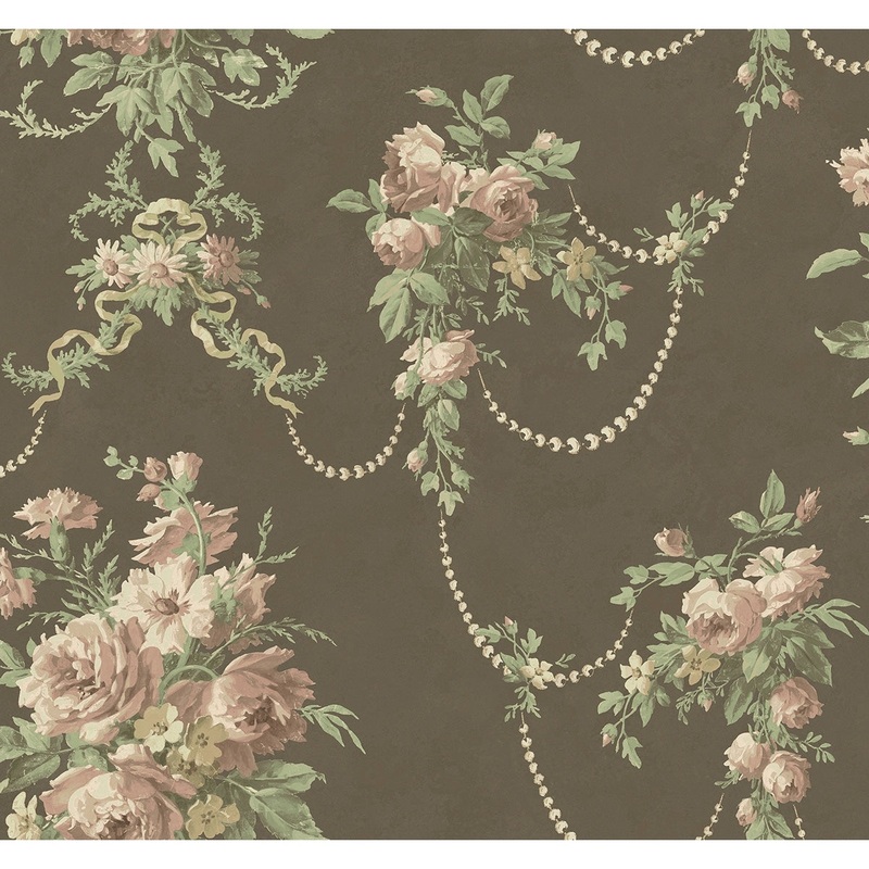 Seabrook Designs Maury Floral Unpasted Wallpaper