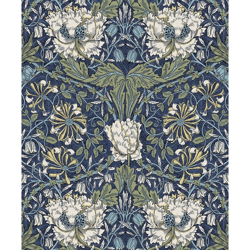 Seabrook Designs Ogee Flora Nonwoven Unpasted Wallpaper