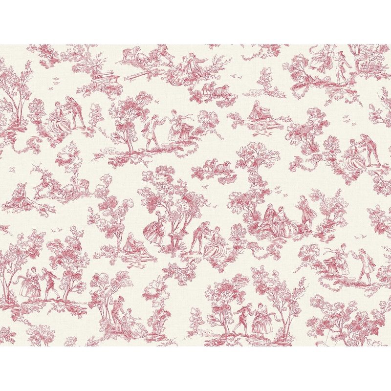 Seabrook Designs Pastoral Toile Unpasted Wallpaper - 27 in. W x 27 ft. L