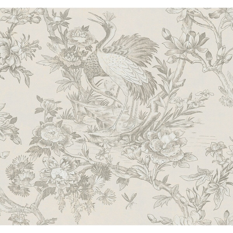 Seabrook Designs Richmond Hill Crane Unpasted Wallpaper