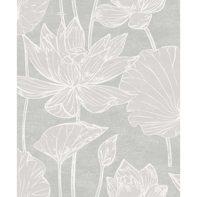 Seabrook Designs Water Lilies Nonwoven Unpasted Wallpaper