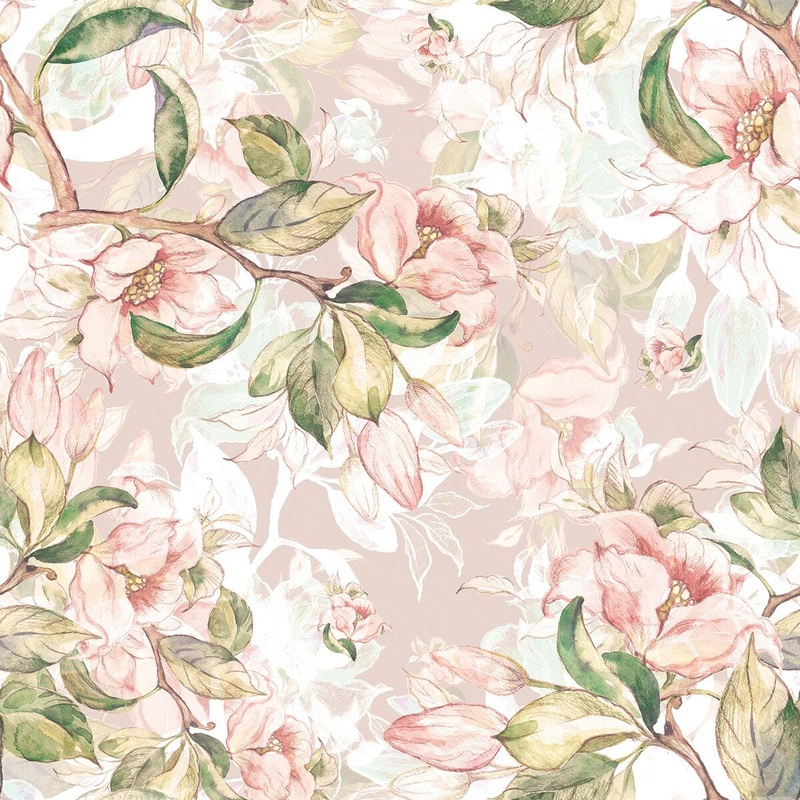 Spring Branches and Flowers 15.7" W x 16.5 'L Peel and Stick Wallpaper Roll