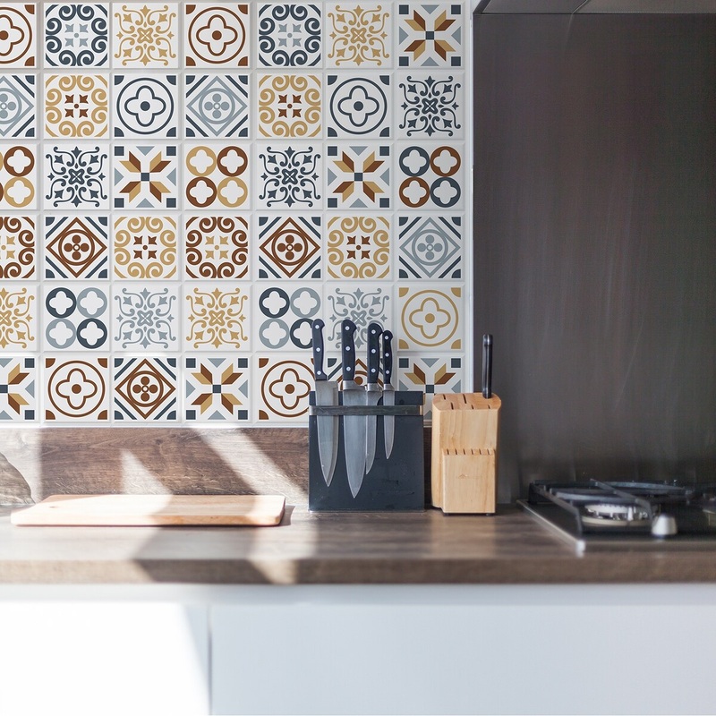 Walplus Azulejo Tile Stickers Peel and Stick Wall Sticker Decal 4"