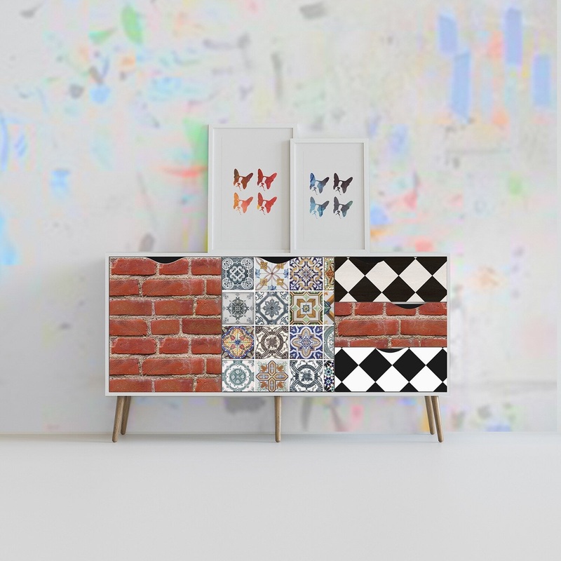 Walplus Brick Lane Walk Furniture Wrap Self-Adhesive Film Home Decor