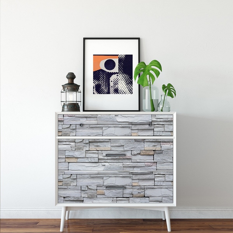Walplus Stone Wall Pattern Wall Sticker Peel and Stick Art Home Decor