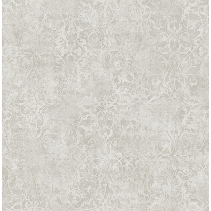 Seabrook Designs Brilliant Rustic Scroll Unpasted Wallpaper