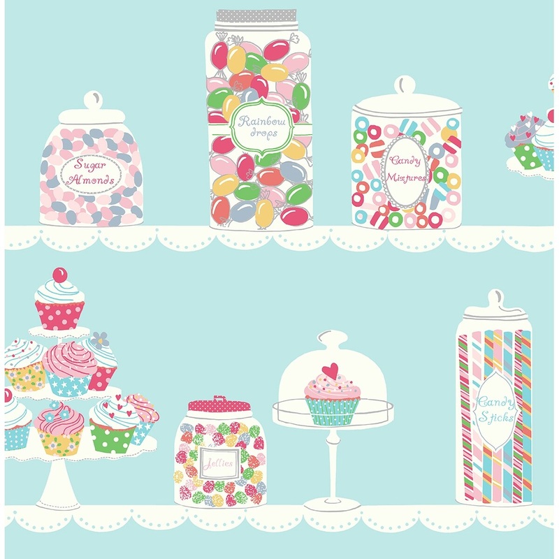 Seabrook Designs Candy Shop Unpasted Wallpaper