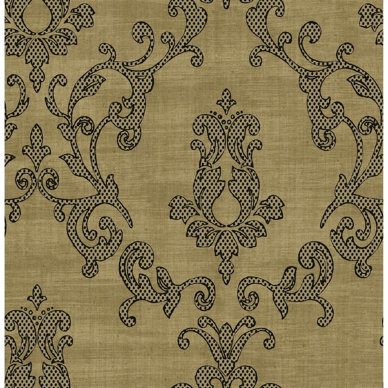Seabrook Designs Charlee Damask Frame Unpasted Wallpaper