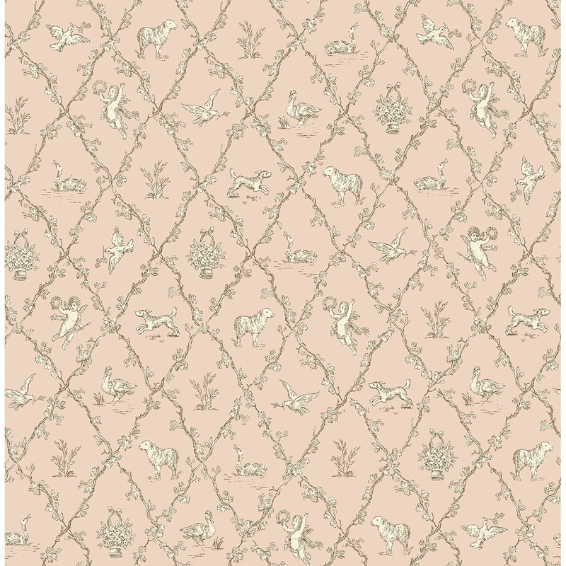 Seabrook Designs Diamond Toile Unpasted Wallpaper