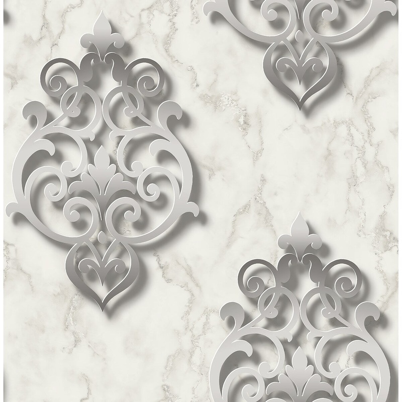Seabrook Designs Jovian Damask Head Unpasted Wallpaper