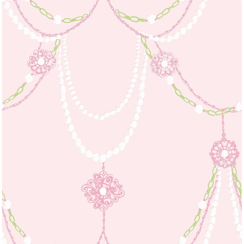Seabrook Designs Pearl Necklace Unpasted Wallpaper
