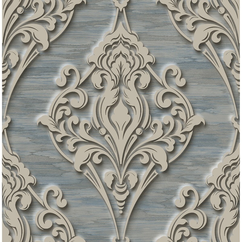 Seabrook Designs Sylas Ogee Unpasted Wallpaper