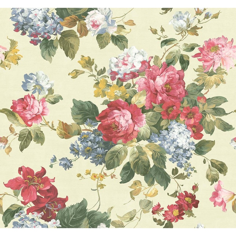 Seabrook Designs Vienna Floral Trail Unpasted Wallpaper