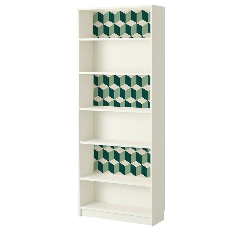 Walplus Bookcase Furniture Wrap Self-adhesive Film Green 3D Cube Decal