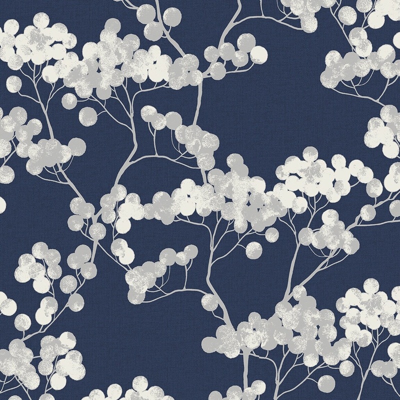 Seabrook Designs Bayberry Blossom Non-Woven Unpasted Wallpaper - 20.9 in. W x 33 ft. L