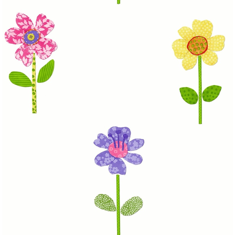 Seabrook Designs Crazy Daisy Floral Unpasted Wallpaper