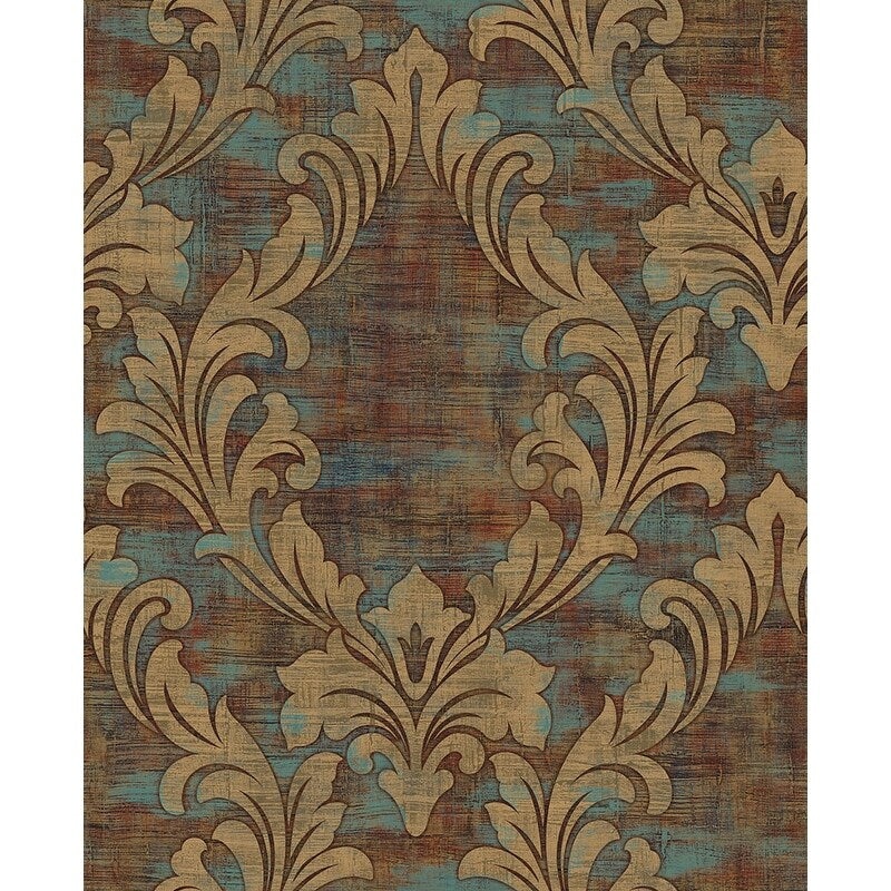 Seabrook Designs Kepler Damask Unpasted Wallpaper