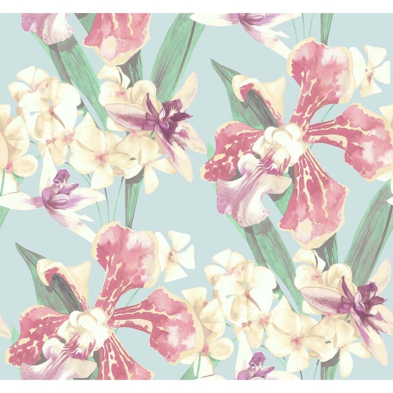 Seabrook Designs Maritza Watercolor Floral Unpasted Wallpaper - 27 in. W x 27 ft. L bolt 60.75 sq. ft.