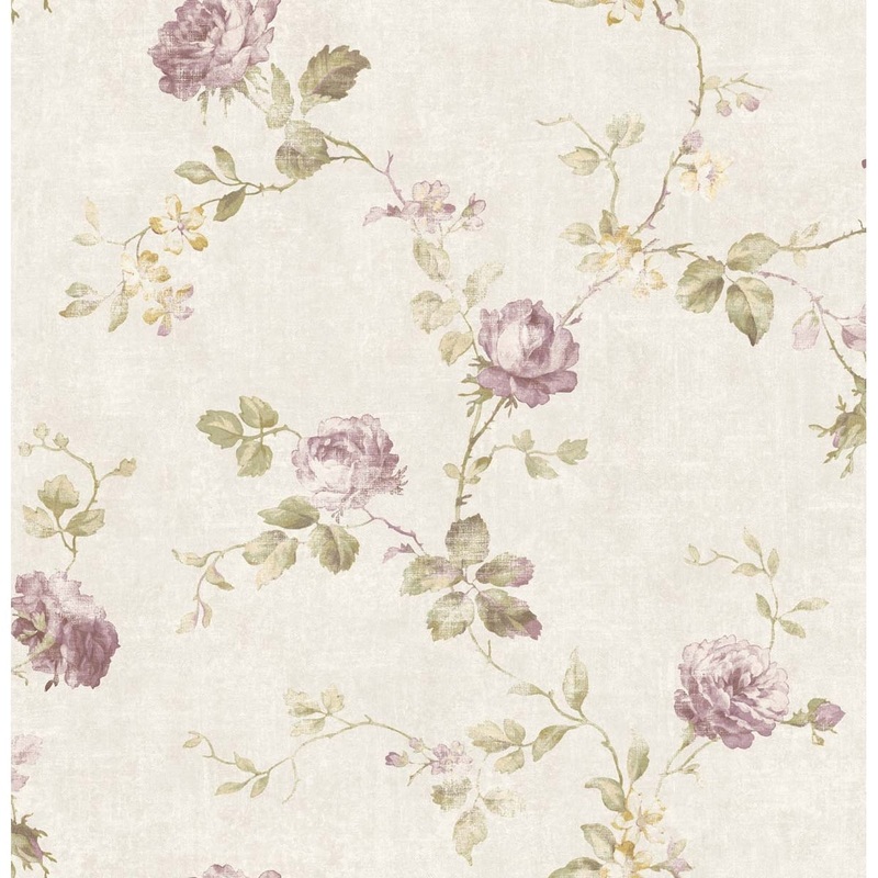 Seabrook Designs Santana Floral Branch Unpasted Wallpaper
