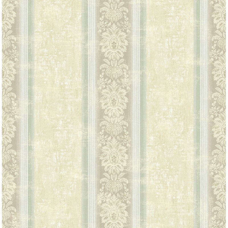 Seabrook Designs Semra Ornamental Stripe Unpasted Wallpaper