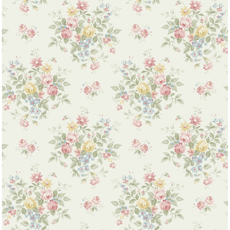Seabrook Designs Thelma Bouquet Unpasted Wallpaper