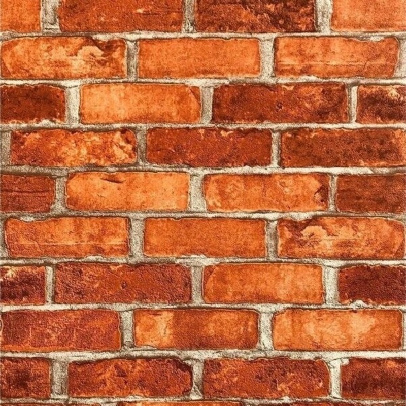 Vinyl Wallpaper textured roll red orange gray modern faux brick 3D