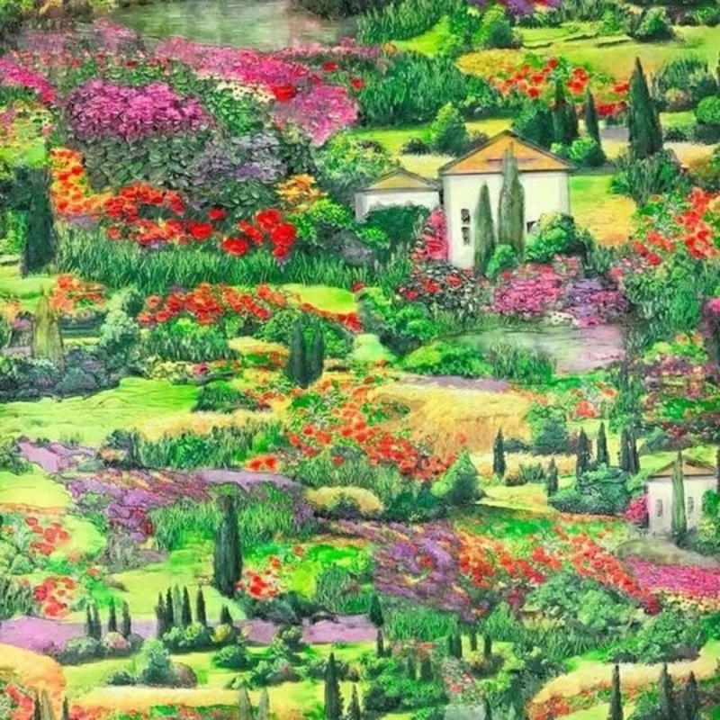 Wallpaper green nature landscape painting patterned textured