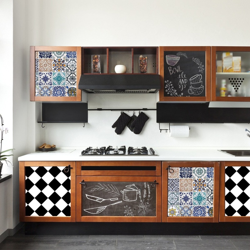 Walplus Vintage Tiles Blackboard Furniture Wrap Self-Adhesive Film