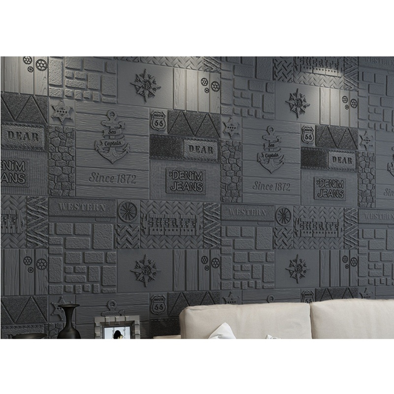 American Western Symbol Pattern PeelAndStick 3D Wall Panel, 28"x28"/pc - 10pc