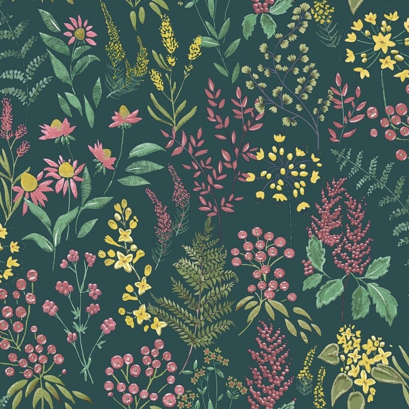 Floral Sprig Non-pasted Wallpaper  396in x 20.8in