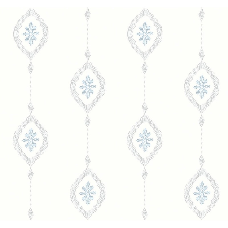 Seabrook Designs Beach House Sand Dollar Stripe Unpasted Wallpaper