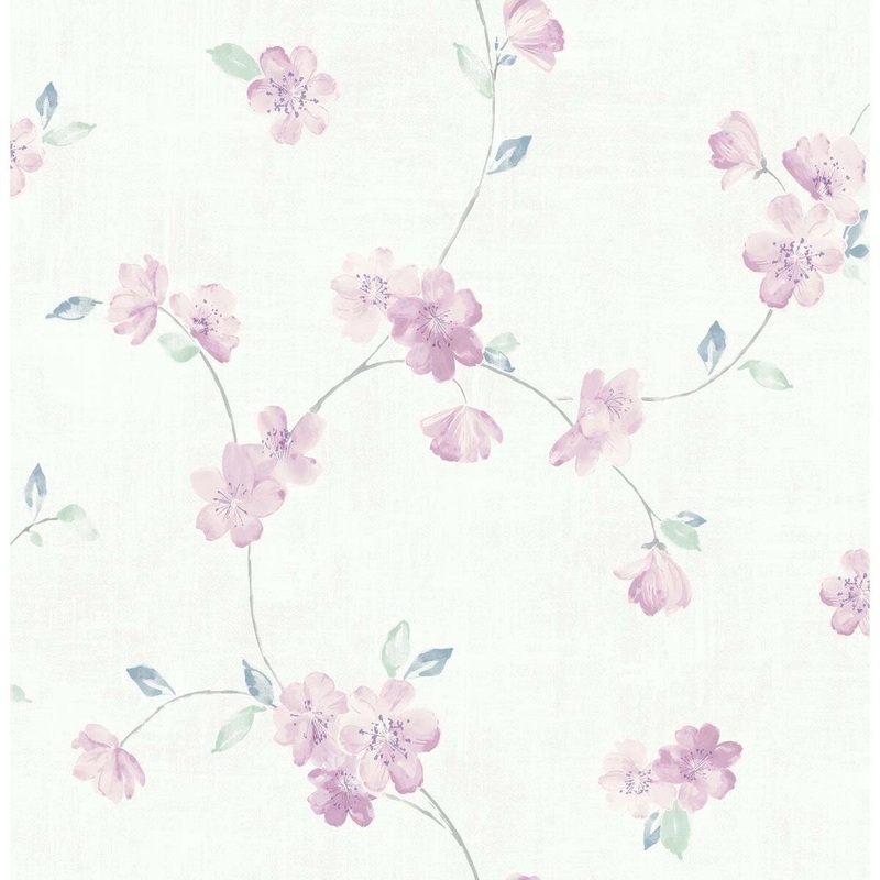 Seabrook Designs Enoch Watercolor Floral Unpasted Wallpaper - 20.5 in. W x 33 ft. L bolt 56 sq. ft.