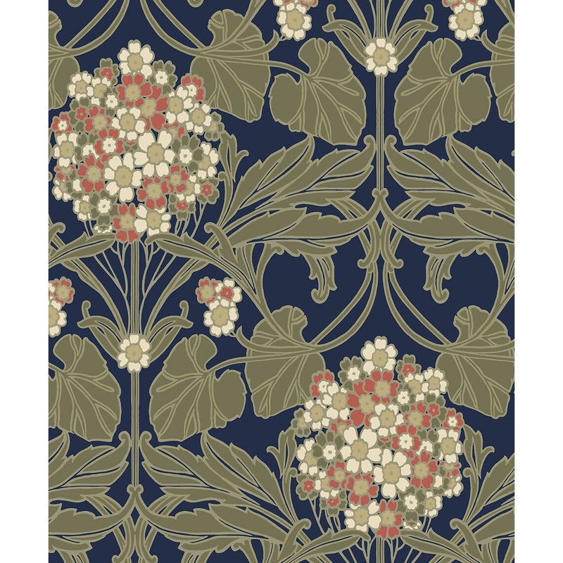 Seabrook Designs Floral Hydrangea Nonwoven Unpasted Wallpaper