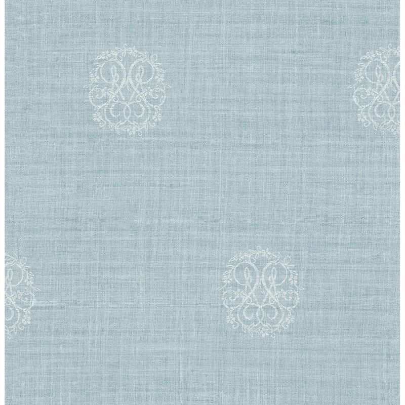 Seabrook Designs Nautical Monogram Unpasted Wallpaper